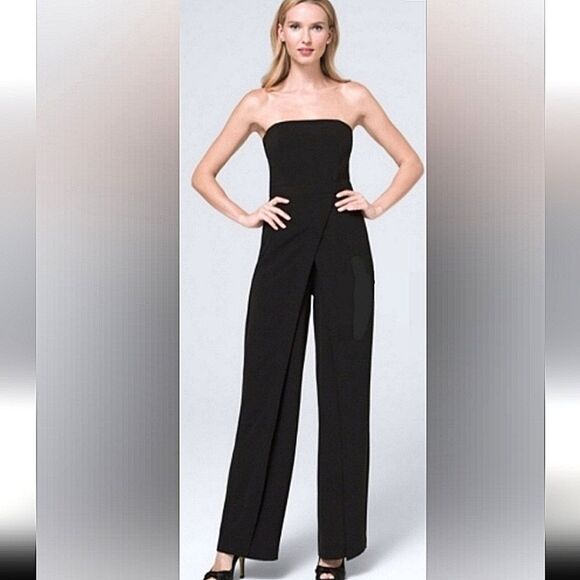 White House Black Market Strapless Split-Leg Jumpsuitsz 8 - Picture 1 of 12